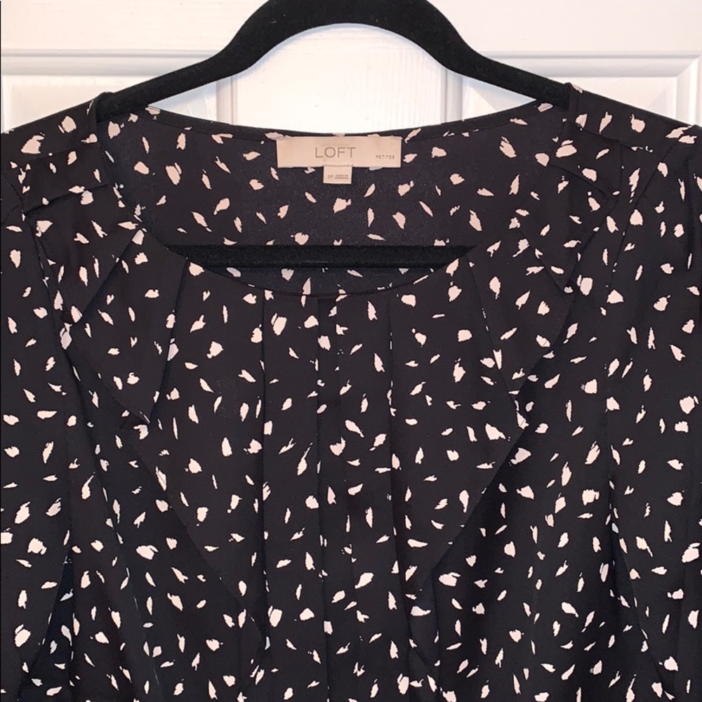 Navy and white blouse